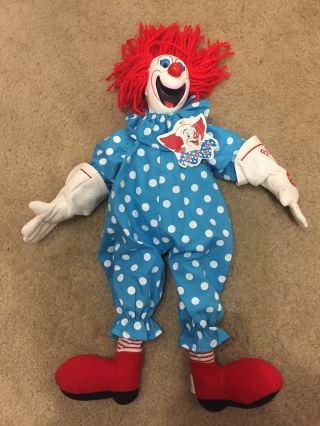 Bozo The Clown Plush Doll A&a Plush Talking Toy Damage To Voice 18 "