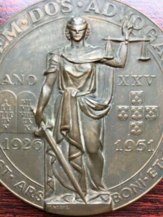 antique and rare bronze medal of the order of lawyers 1951 2