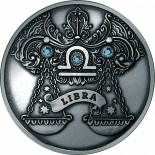 Belarus 2013 20 Rubles Libra Signs Of The Zodiac Antique Finish Silver Coin