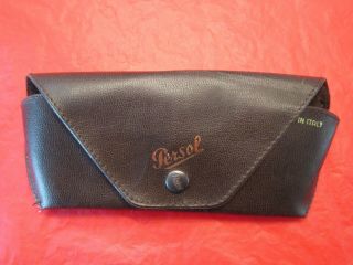 Vintage Persol Eyeglass Case Soft Brown Shell Snap Close Felt Lined Italy Made