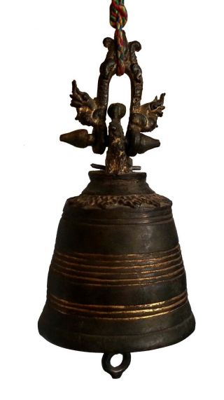 19c Antique Myanmar Burma Bronze Temple Bell / Buddhist Temple Wind Chime