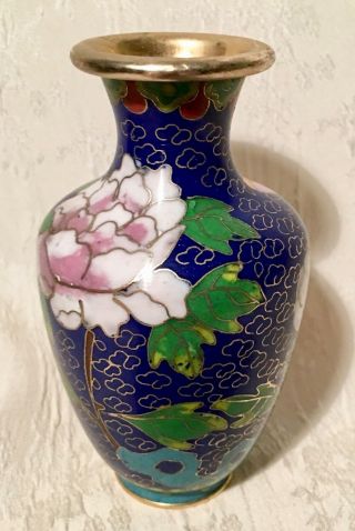Vintage Chinese Collectible Handmade Brass Cloisonne Enamel Vase Deco Art
