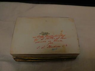 Antique Le Tallec Limoges Paris France Hand Painted Gold Gilt Porcelain Case Box 3