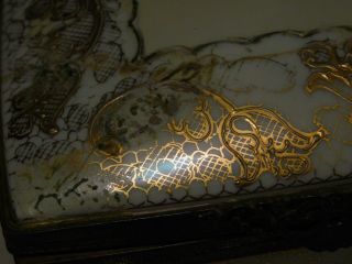 Antique Le Tallec Limoges Paris France Hand Painted Gold Gilt Porcelain Case Box 6