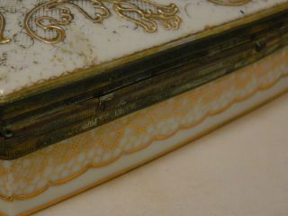 Antique Le Tallec Limoges Paris France Hand Painted Gold Gilt Porcelain Case Box 8