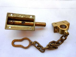 Vintage NOS SEGAL Night Latch Door Chain Security Lock Slide Chain 3