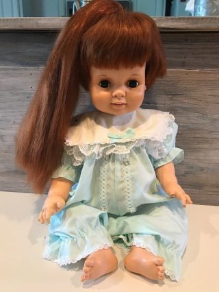 Vintage 1972 Ideal Toy Co Red Haired Baby Crissy Grow Hair 21 " Doll Read