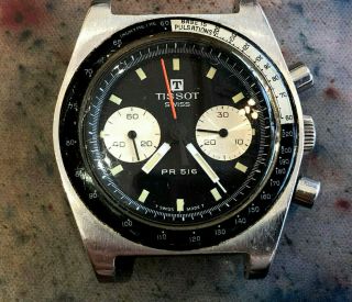 Vintage Tissot Chronograph Diver Mens Wristwatch Pr 516 Steel Panda Lemania 872