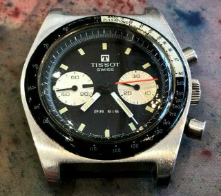Vintage Tissot Chronograph Diver mens wristwatch PR 516 steel panda lemania 872 4