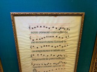 Antique Musical Score Manuscript Church Hand Painted Vellum 1600 ' S Notes Music 2 2