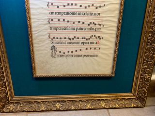 Antique Musical Score Manuscript Church Hand Painted Vellum 1600 ' S Notes Music 2 3