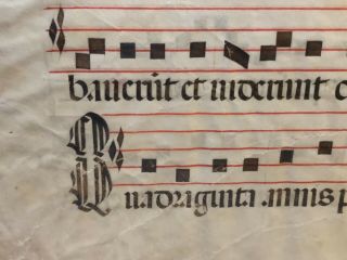 Antique Musical Score Manuscript Church Hand Painted Vellum 1600 ' S Notes Music 2 5