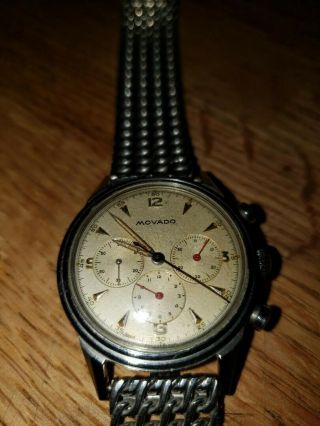 Rare Vintage Movado Watch Wind Up About A 1973 Stainless Braided Band
