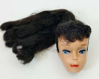 Vintage 1961 Brunette Ponytail 5 Barbie Head Only No Body