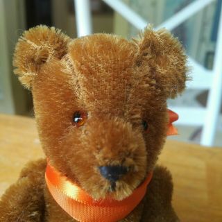 Antique Vintage 1950s German Brown Mohair Pin Bear Germany 7in Euc