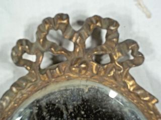 VINTAGE EARLY 20th CENTURY DOUBLE ARM MIRROR BACK BRASS ELECTRIC SCONCE 2