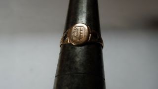 antique 10k GOLD BABY CHILDS SIGNET ring size 3 1/4 2