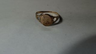 antique 10k GOLD BABY CHILDS SIGNET ring size 3 1/4 7