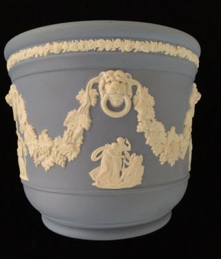 Wedgwood Jasperware Pale Blue Cache Pot 5” Classic Antique 1953