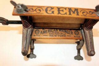 Antique clothes wringer.  Salesman Sample,  small GEM American Wringer Co. 3