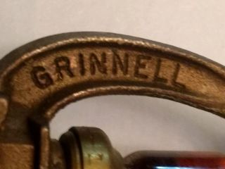 Antique Vintage Grinnell Brass Red Liquid Glass Fire Sprinkler Head Quartzoid 2