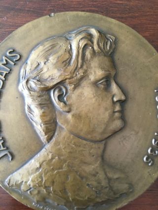 rare antique bronze medal of Jane Addams,  Nobel peace prize 2