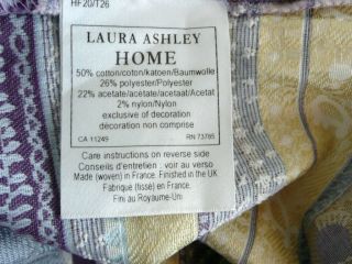 Laura Ashley Home Vintage Satin Pillow Cover Purple Cream Tassels 4