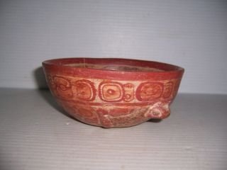 Pre - Columbian Mayan Copador Pottery Turtle Bowl Artifact 2 5/8 " X 6 1/2 "
