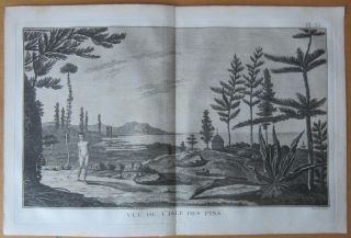 Cook: View Kanak Kunyié Caledonia - 1774