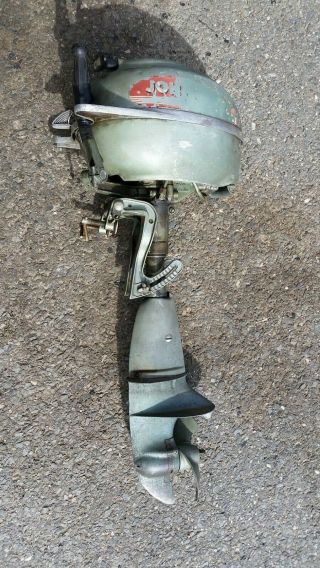 Antique 1946 - 49 Twin Cylinder Johnson Seahorse Outboard Boat Motor 5hp Mod Td 20