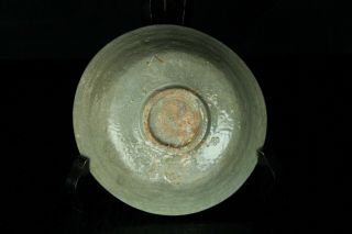 JUL005 CHINESE SONG DYNASTY CELADON PORCELAIN PLATE FLOWER RELIEF 5