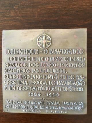 and rare antique bronze medal of Infante Dom Henrique 2