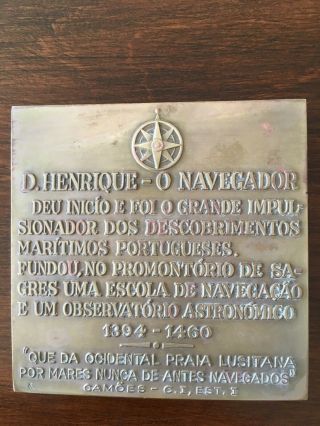 and rare antique bronze medal of Infante Dom Henrique 4