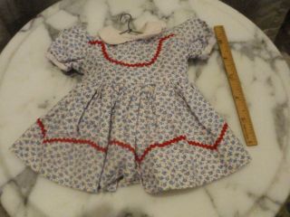 Vintage Doll Clothes Dress Collar Puff Sleeves Machine And Hand Stitching