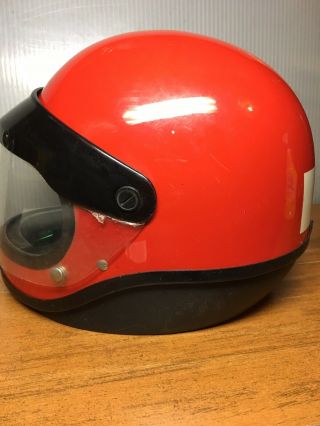 Vintage Shoei S - 20 Full face Motorcycle Helmet 1983 BRIGHT RED W/ Shield 3