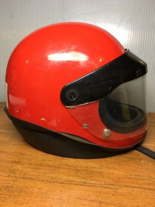 Vintage Shoei S - 20 Full face Motorcycle Helmet 1983 BRIGHT RED W/ Shield 4