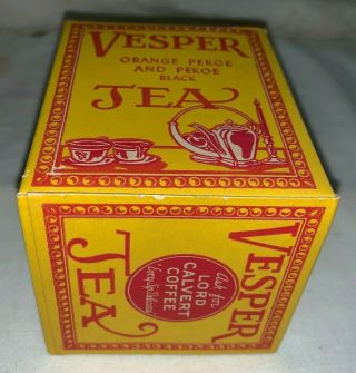 ANTIQUE VESPER TEA BOX VINTAGE LEVERING COFFEE CO BALTIMORE MD N/ TIN 5