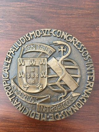 Antique Bronze Medal Of International Congress Of Tropical Medicine