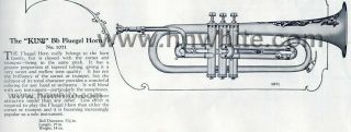 Flugelhorn H.  N.  White (King) M/1071 circa 1915 Trumpet Cornet Rare 12
