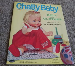 Vintage 1963 Whitman Chatty Baby Doll And Clothes Paper Doll Set Uncut