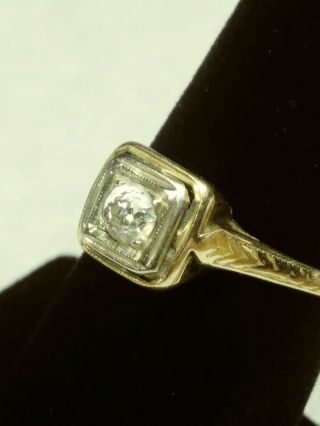 Ladies Diamond Ring Engagement Wedding Antique Size 7 14k Gold Not Scrap