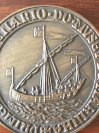 and rare antique bronze medal of centenary of Navy museum 1963 2
