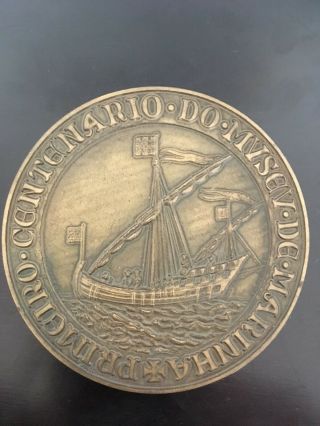 and rare antique bronze medal of centenary of Navy museum 1963 5
