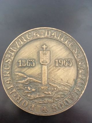 and rare antique bronze medal of centenary of Navy museum 1963 7