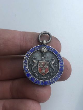 Antique Silver & Enamel Football Medal - Newcastle League Heatonians Afc 1923 - 4