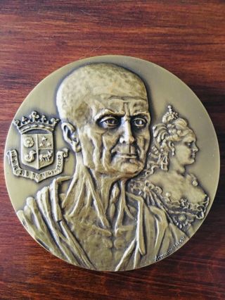Antique Rare Bronze Medal Of Ribeiro Sanches