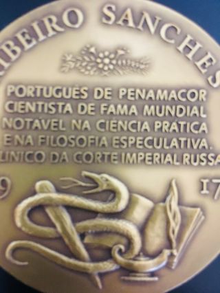 antique rare bronze medal of Ribeiro Sanches 8