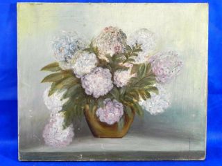 Antique Oil On Canvas Painting Signed T Or J Bender 24 " X 20 " Vintage Flowers