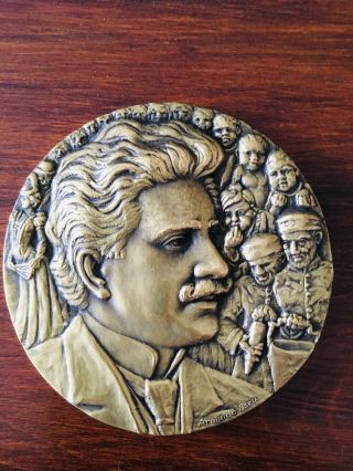 Antique Rare Bronze Medal Of Oswaldo Cruz