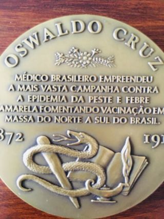 antique rare bronze medal of Oswaldo Cruz 4